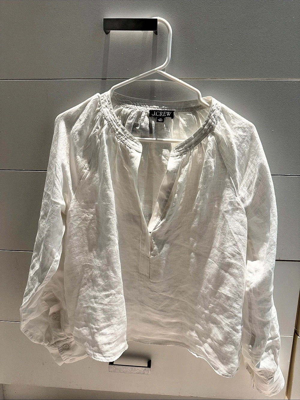 J.Crew Linen Blouse White Size XS Like New